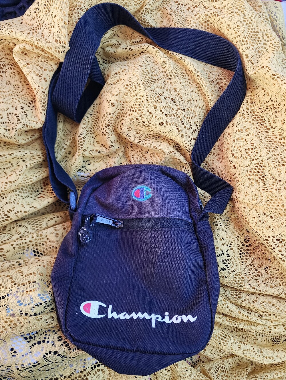 Champion Black Navy Crossbody Messenger Bag